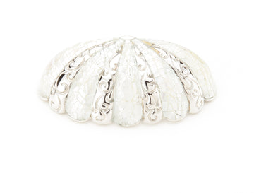 Schaub Mother of Pearl - Mother of Pearl inlaid on Solid Brass - Polished Nickel Cup Pull - 3" cc